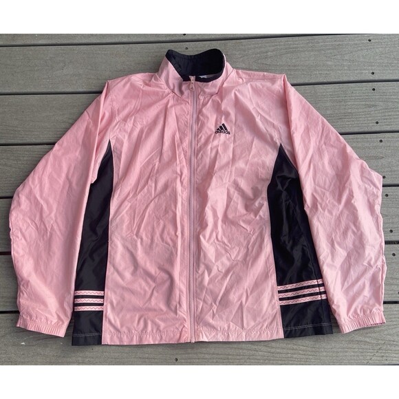 Y2K Adidas Windbreaker Jacket Pink Black XL 2001 Vintage Baggy Capri Pants - Picture 4 of 16